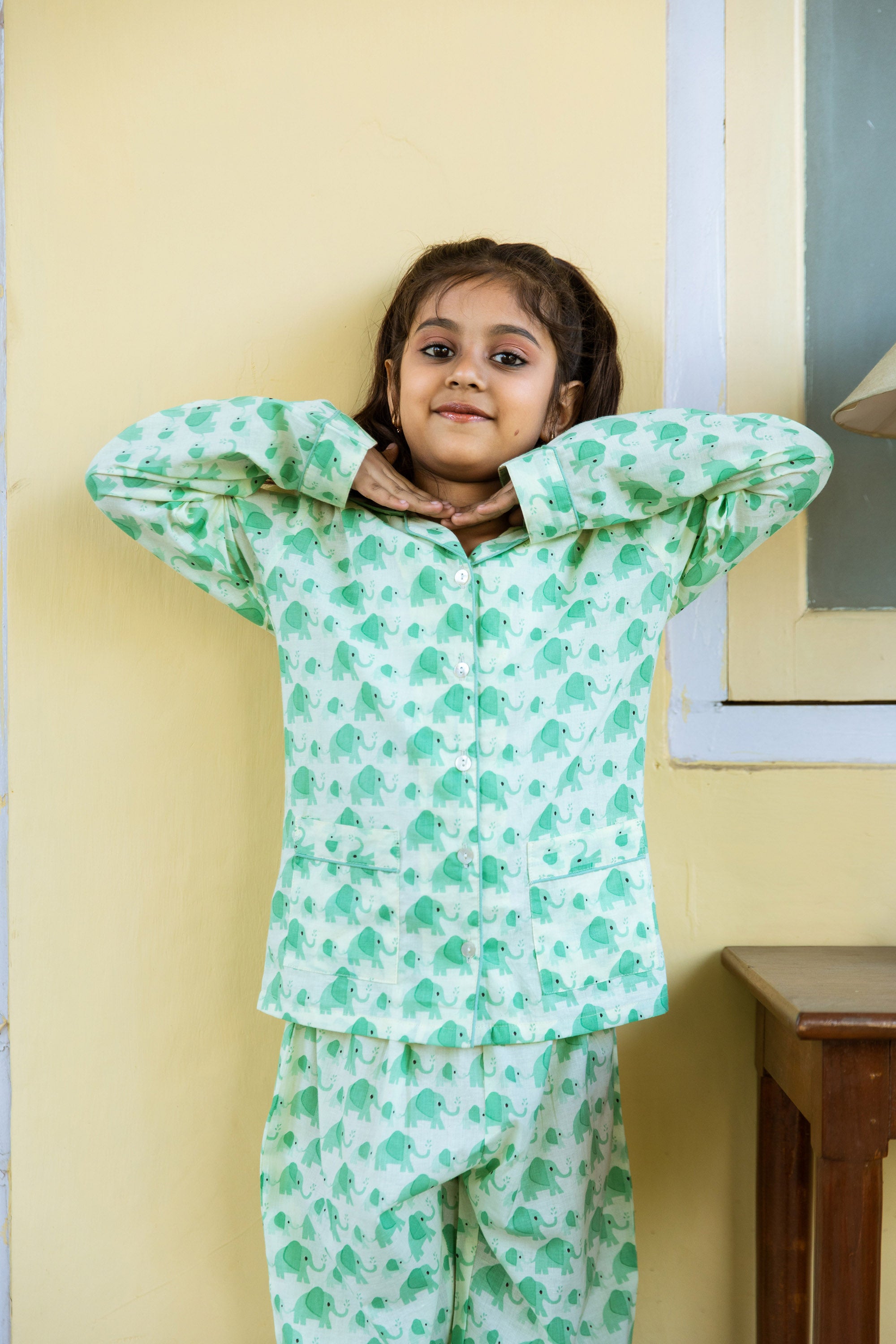 GREEN ELEPHANT KIDS COTTON PYJAMAS