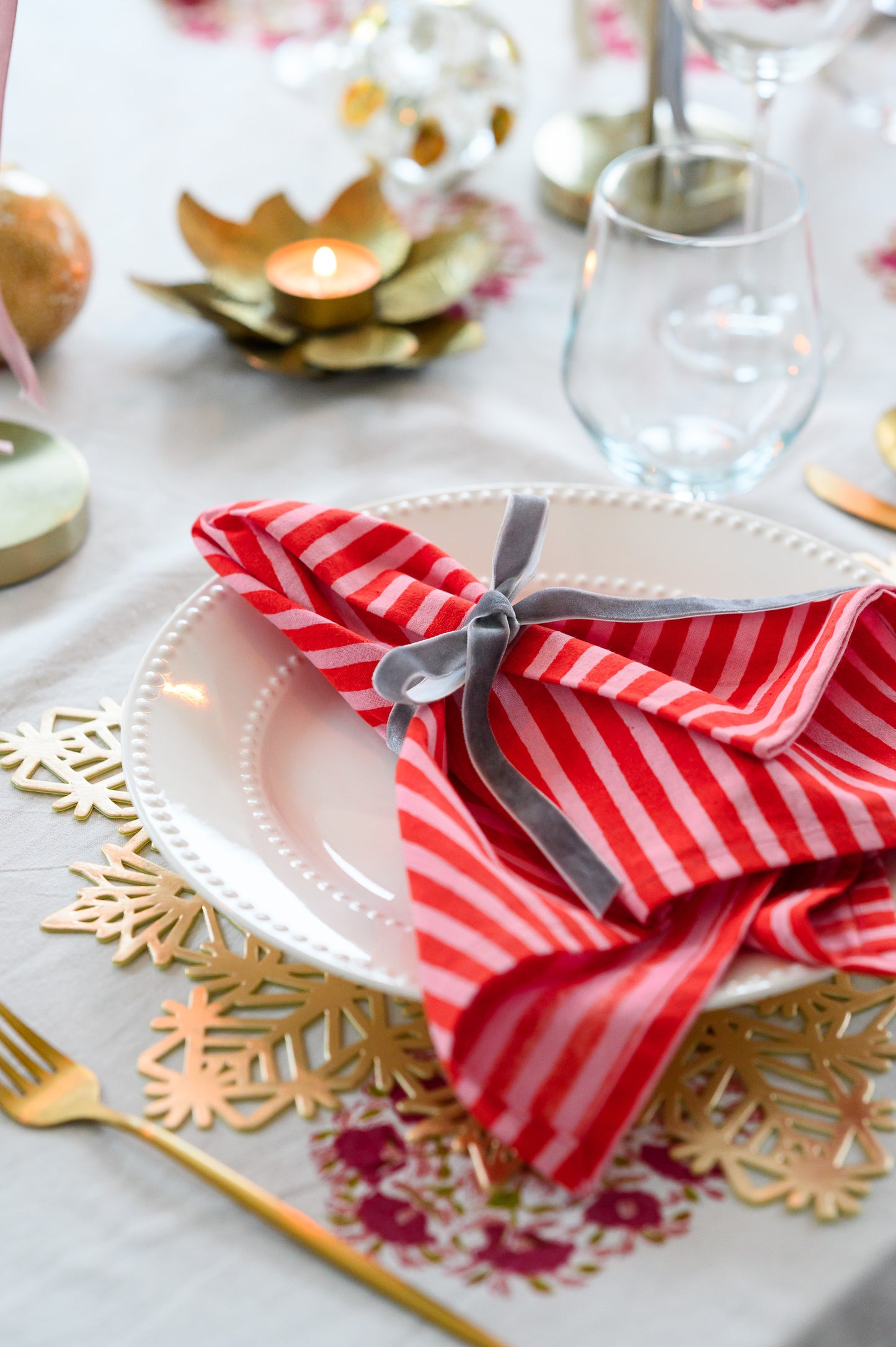 JAIPUR STRIPE BLOCK PRINT NAPKINS