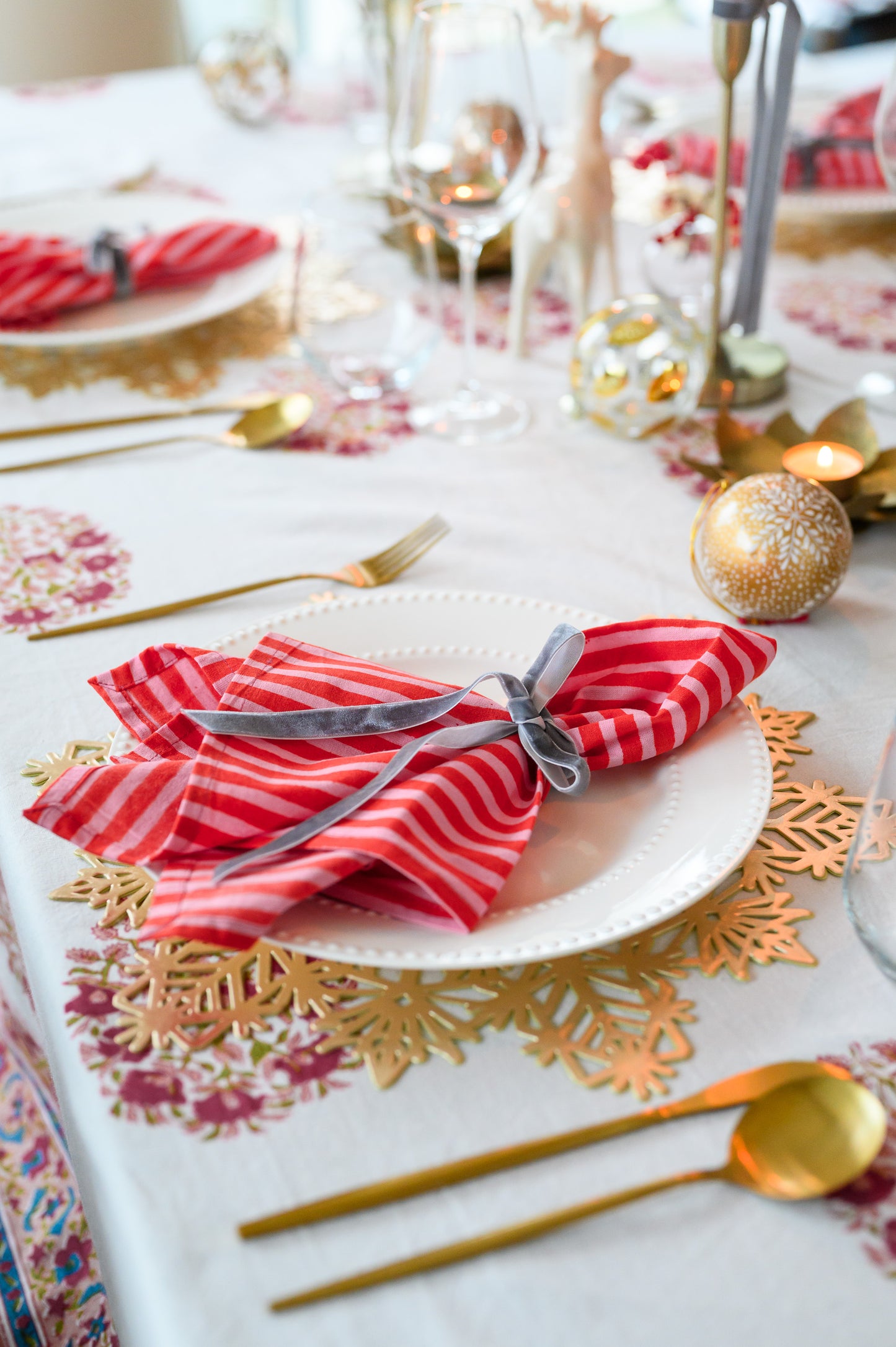 JAIPUR STRIPE BLOCK PRINT NAPKINS