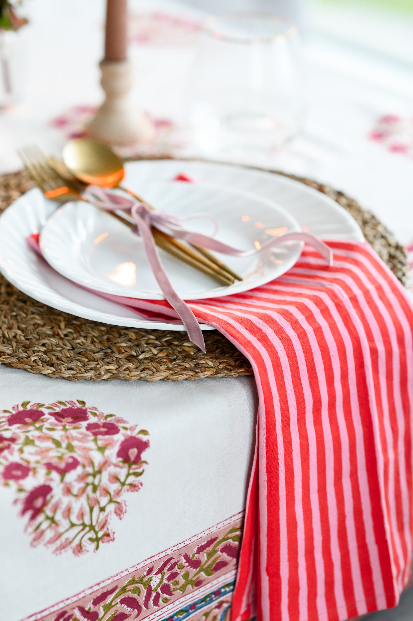 JAIPUR STRIPE BLOCK PRINT NAPKINS