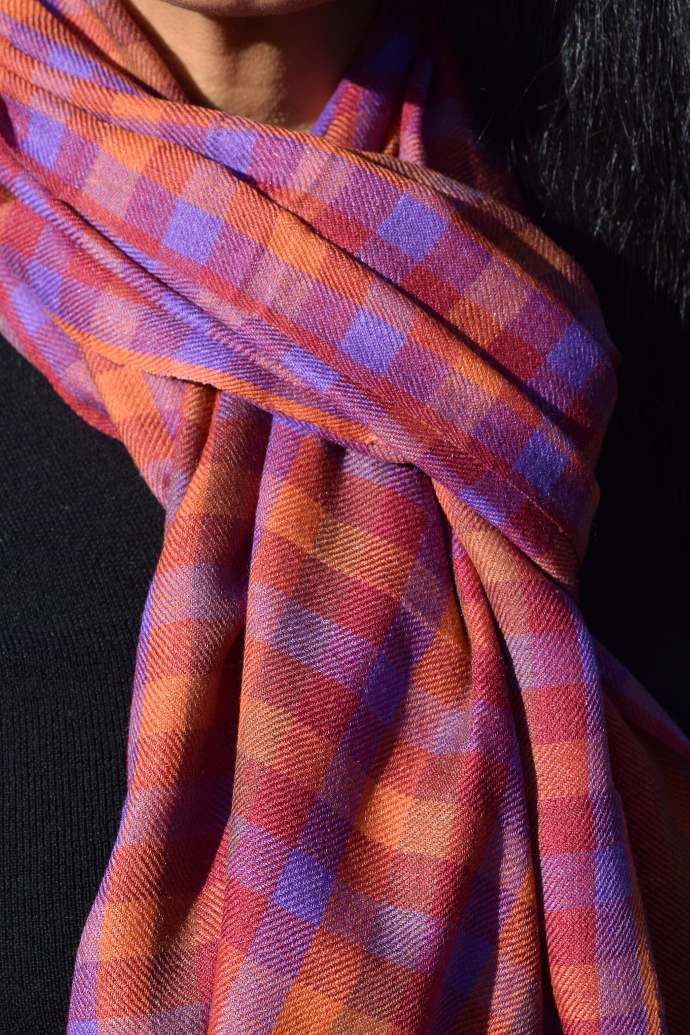 Light Gingham Pashmina